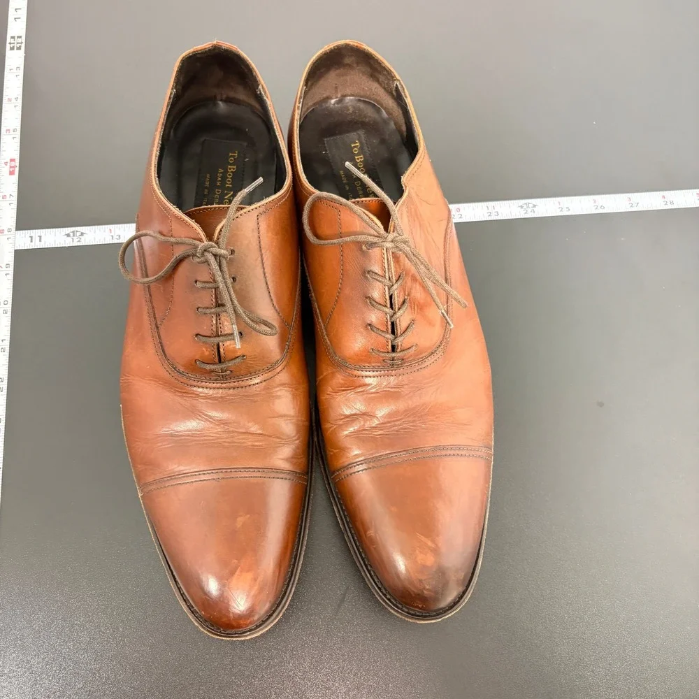 To Boot New York Mens Cap Toe Oxford 12 Brown Leather Made in Italy 12981 Career